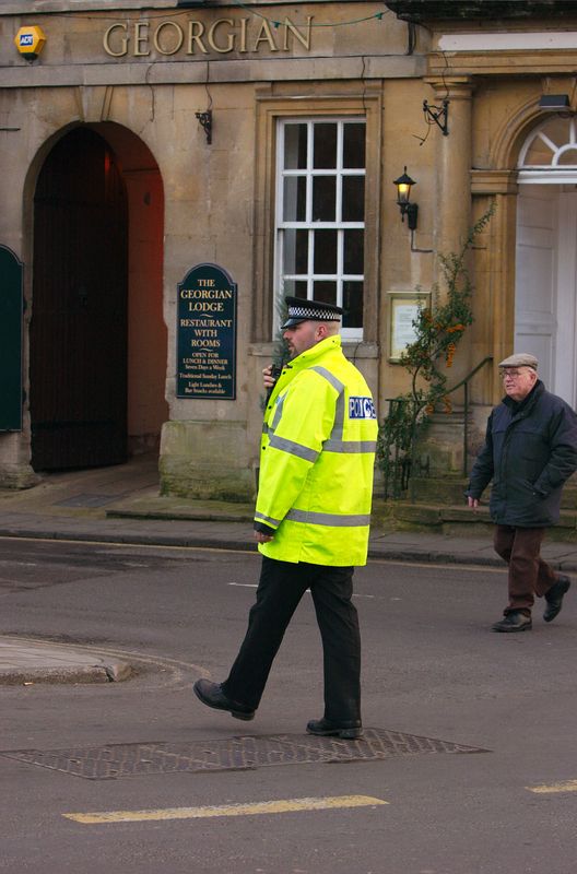 The Police prepare to shut the road