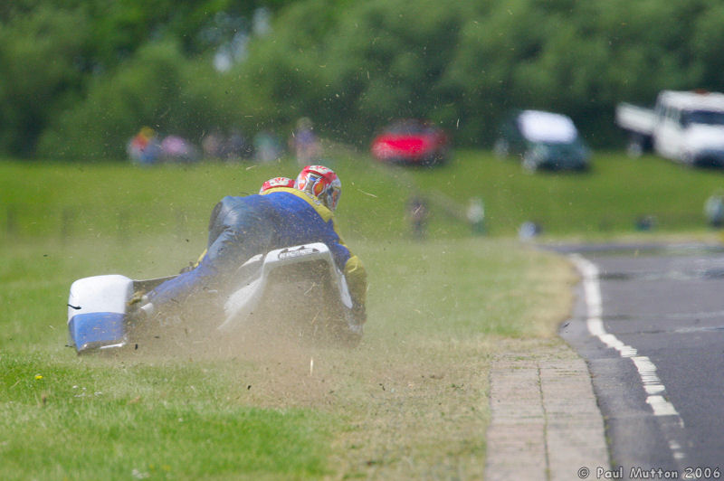 Castle Combe Sidecar Going Wide Rumble Strip T2E0156