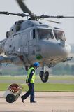 Royal Navy Lynx Landing With Man In Foreground IMG 9104