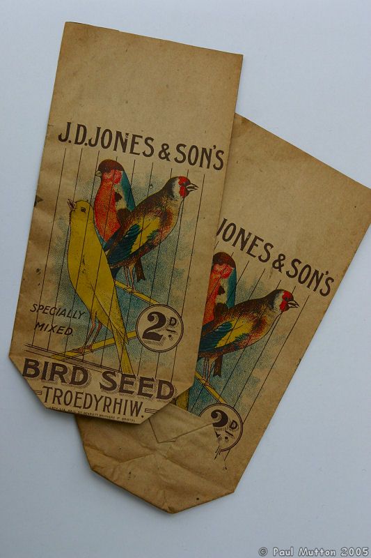 Antique J D Jones and Sons Bird Seed Packets