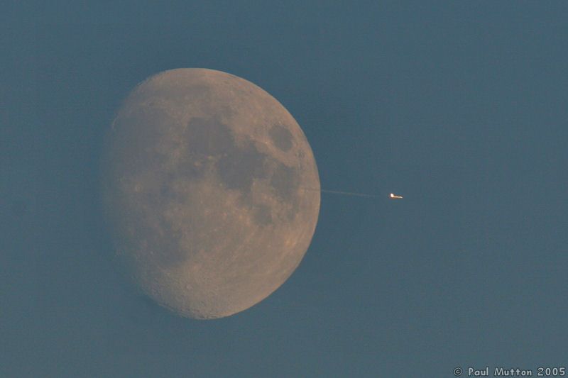 Plane Passing The Moon In Daylight IMG 0828