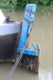 Canal Barge Rudder Broken Blue IMG 2633