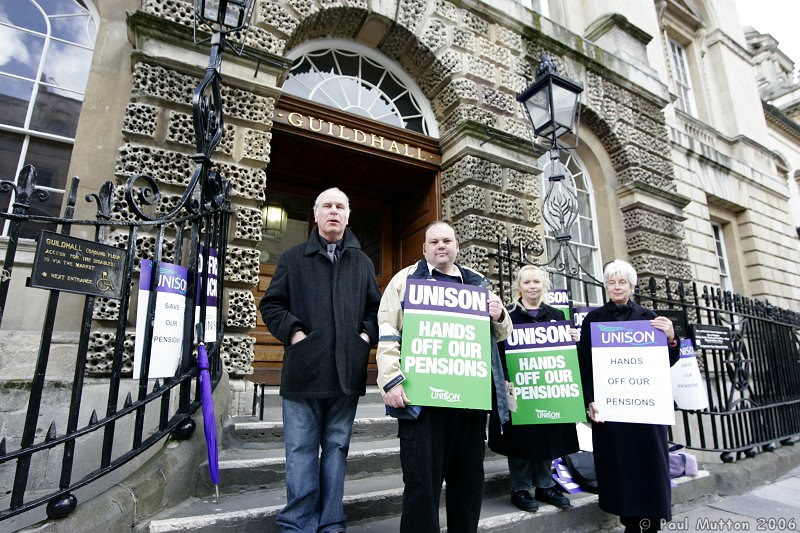 UNISON Picket At Guildhall Bath A8V8937