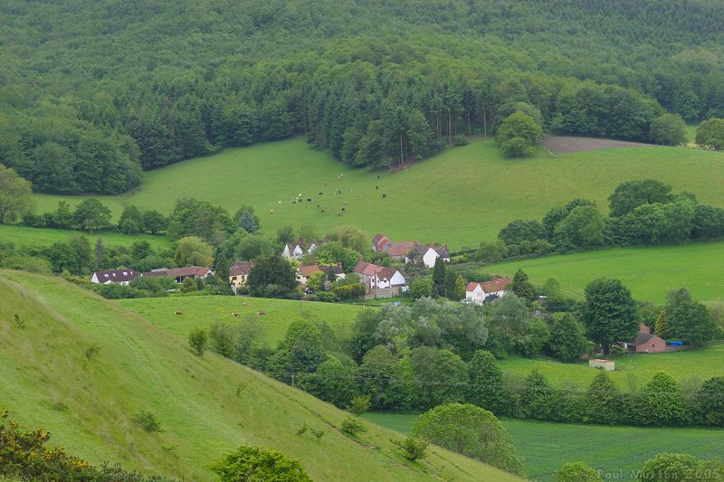 Houses viewed from Cley Hill