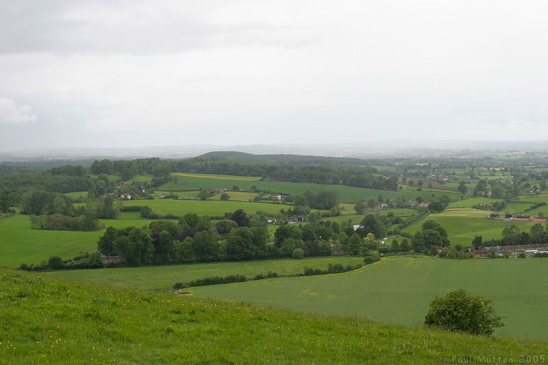 View from Cley Hill with rain in background