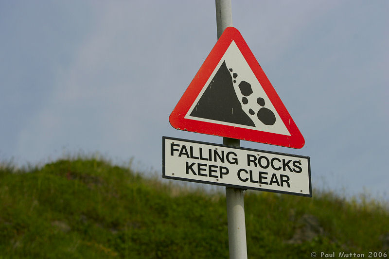 Falling Rocks Keep Clear Sign A8V0234