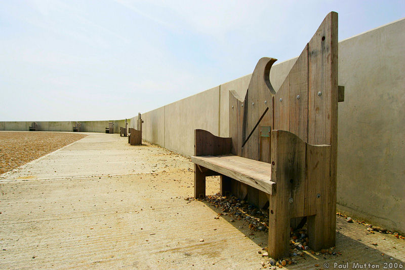 Folkestone Seafront Wooden Benches A8V0352