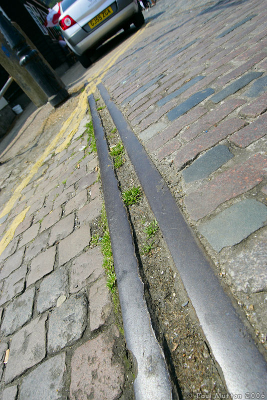 Old Tram Lines In Folkestone Fish Market A8V0435